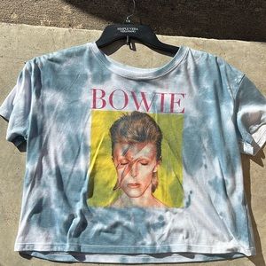 David Bowie cropped t shirt size medium NWT